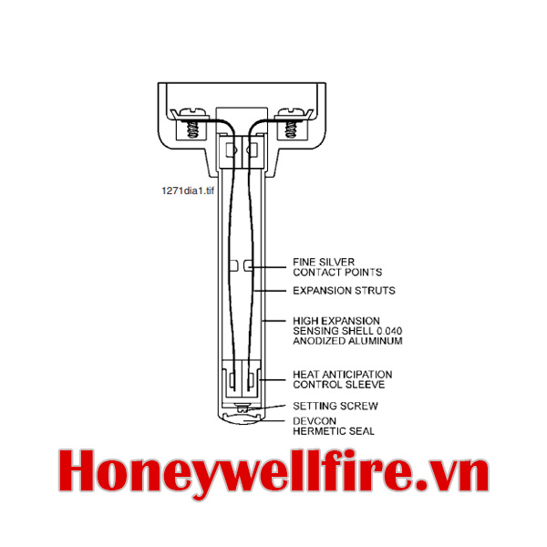 302-194 Đầu báo nhiệt cố định loại 90 độ, Notifier Onyx